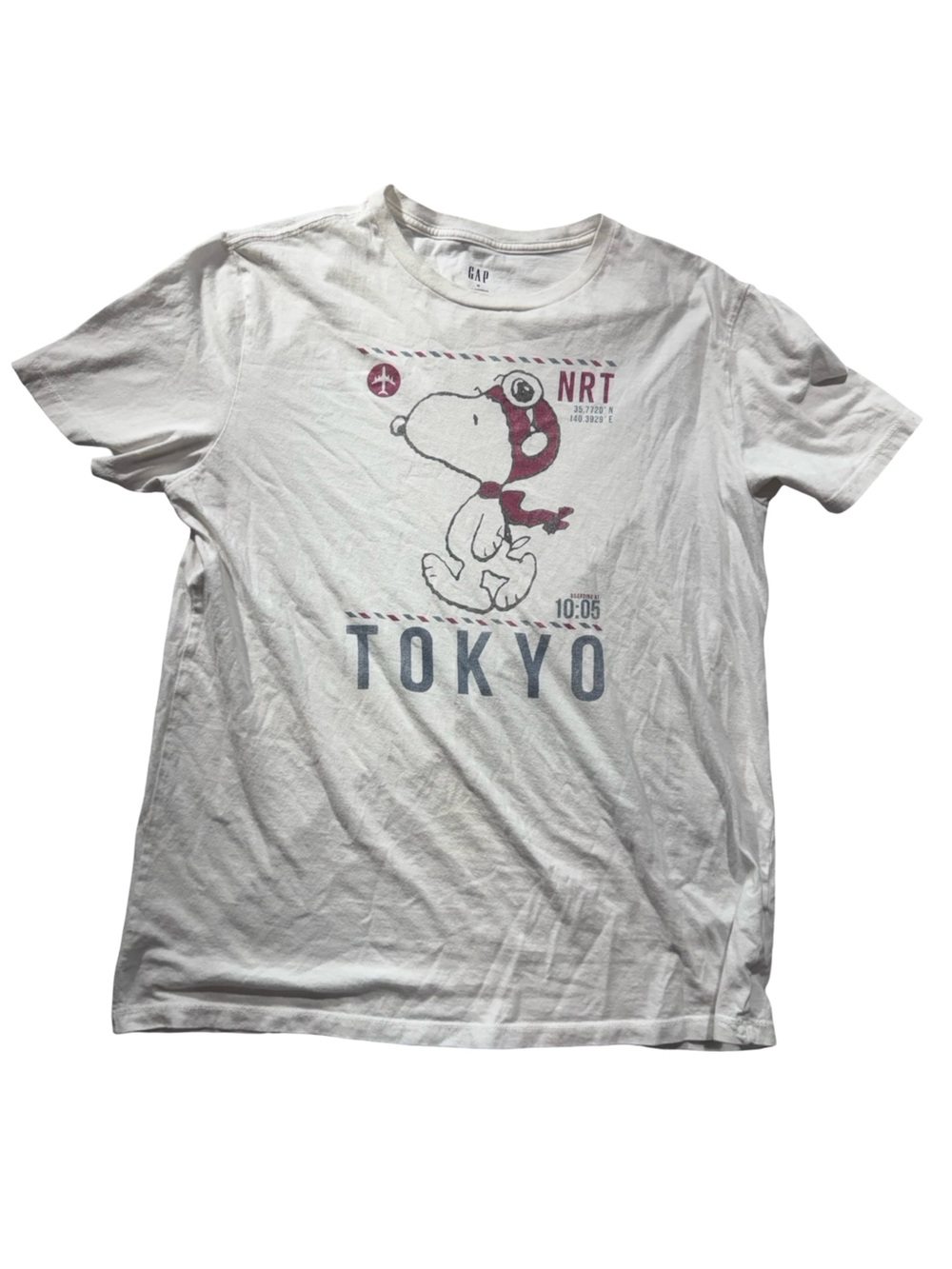 GAP White Tee with‎ Navy Logo